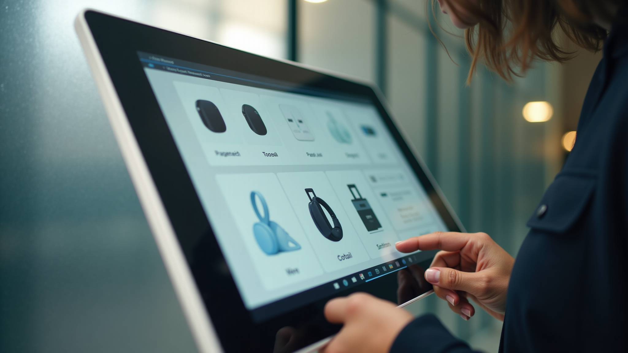 Browsing electronics on a touchscreen